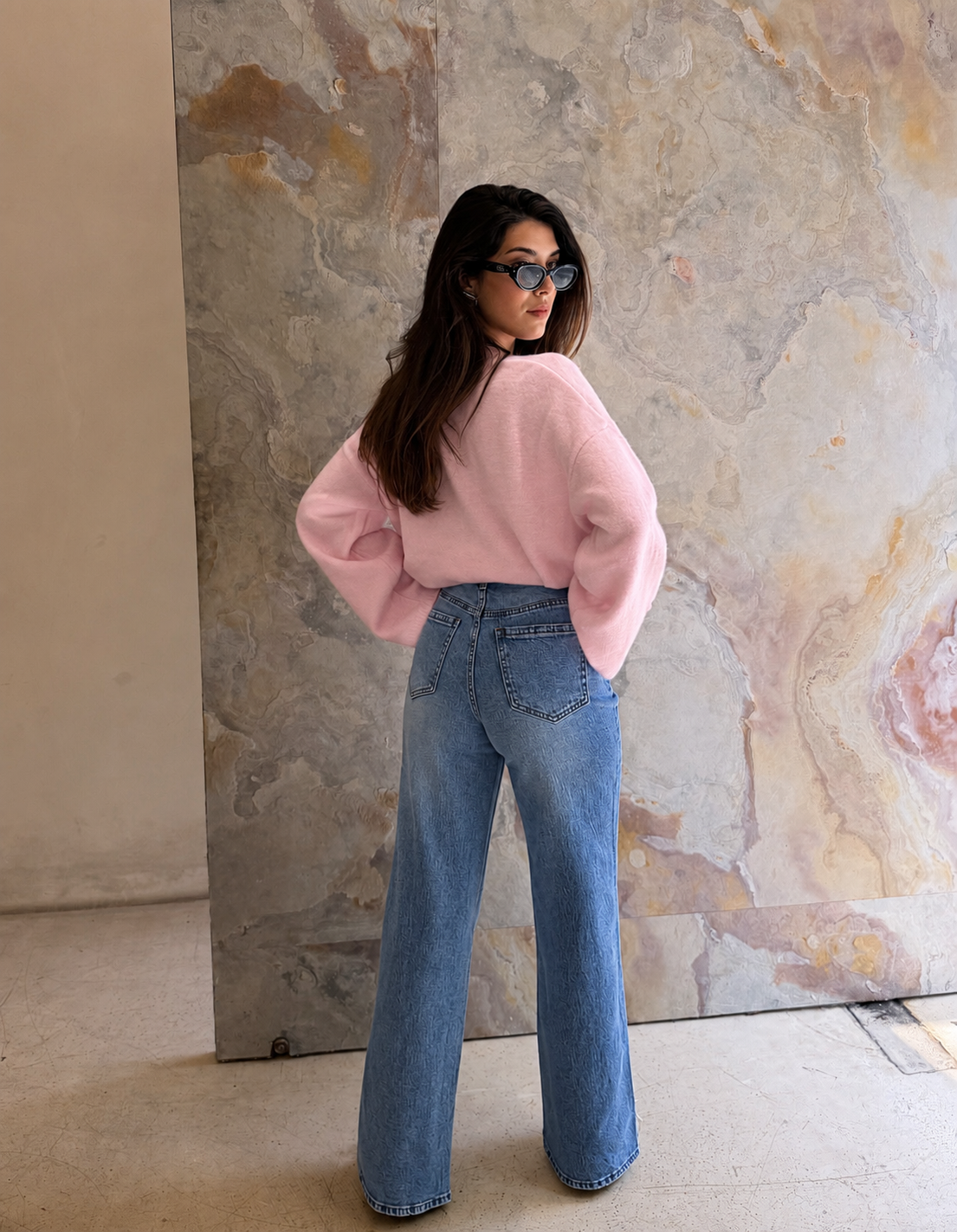 Wide Leg High Rise Jeans