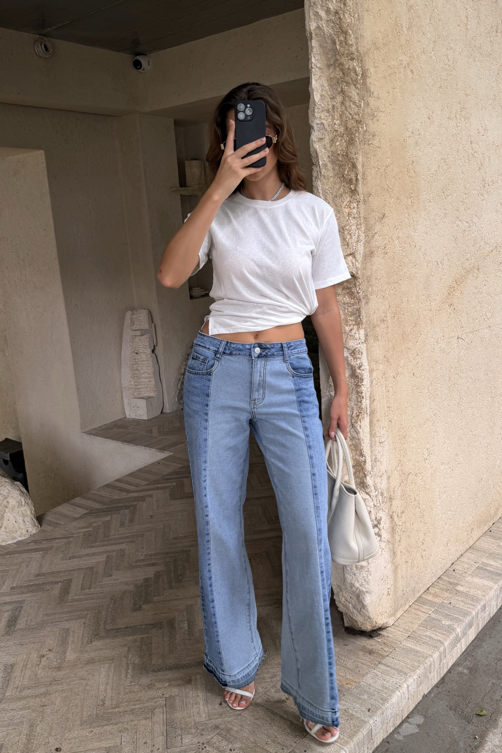 Bicolore Wide Leg Jeans