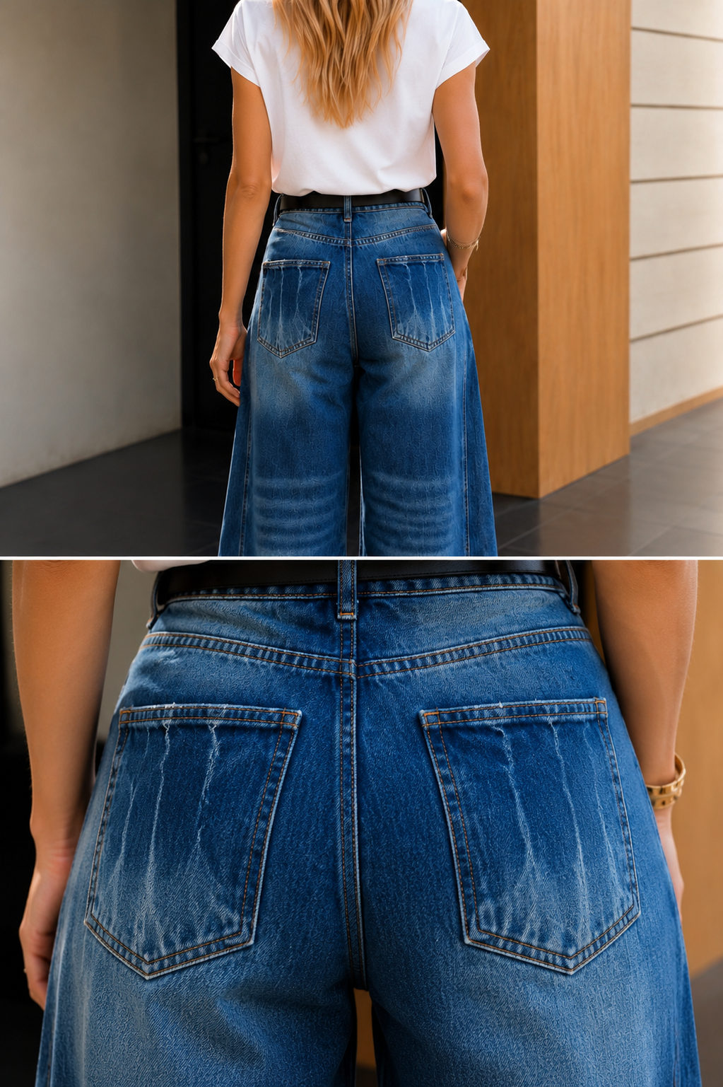 Premiumjeans i kraftig bomull