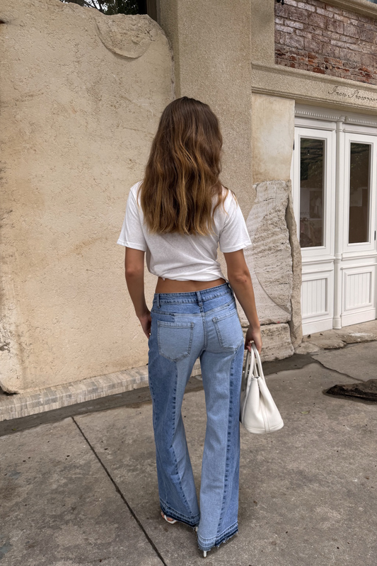 Bicolore Wide Leg Jeans