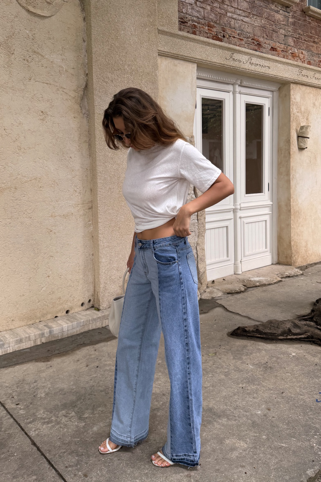 Bicolore Wide Leg Jeans