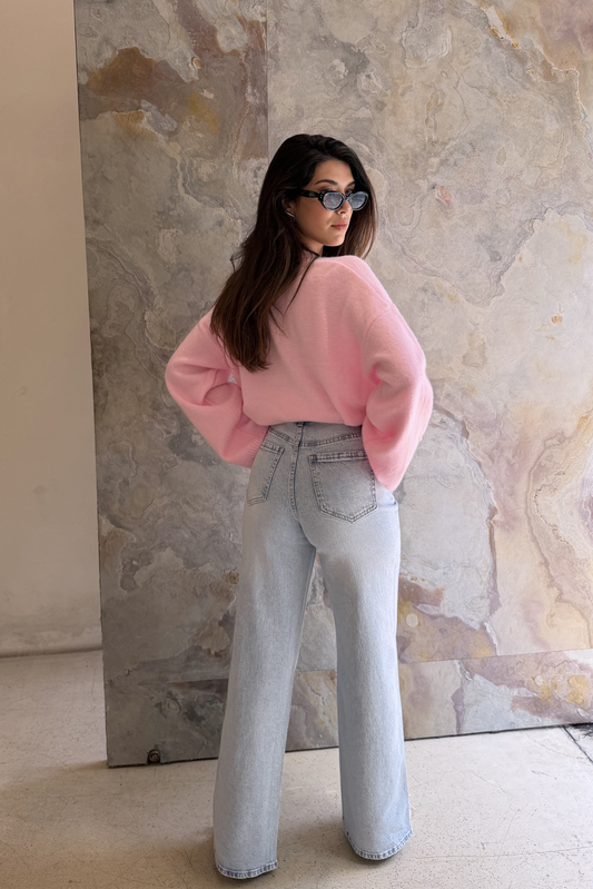 Wide Leg High Rise Jeans