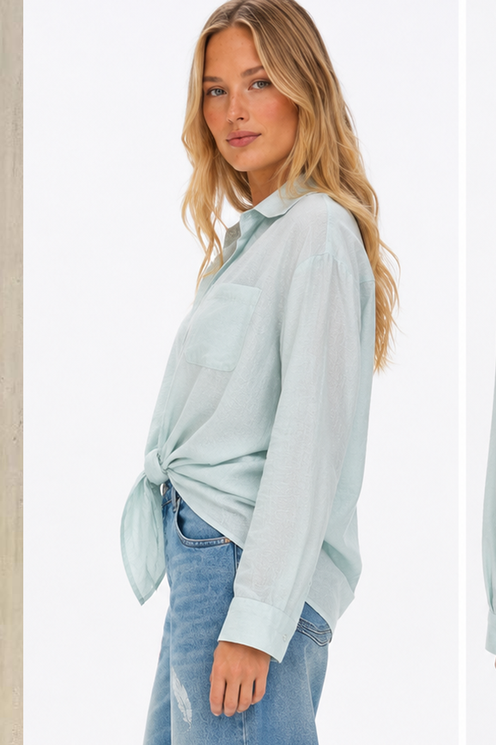 Nordic Sage Lace Layer Shirt